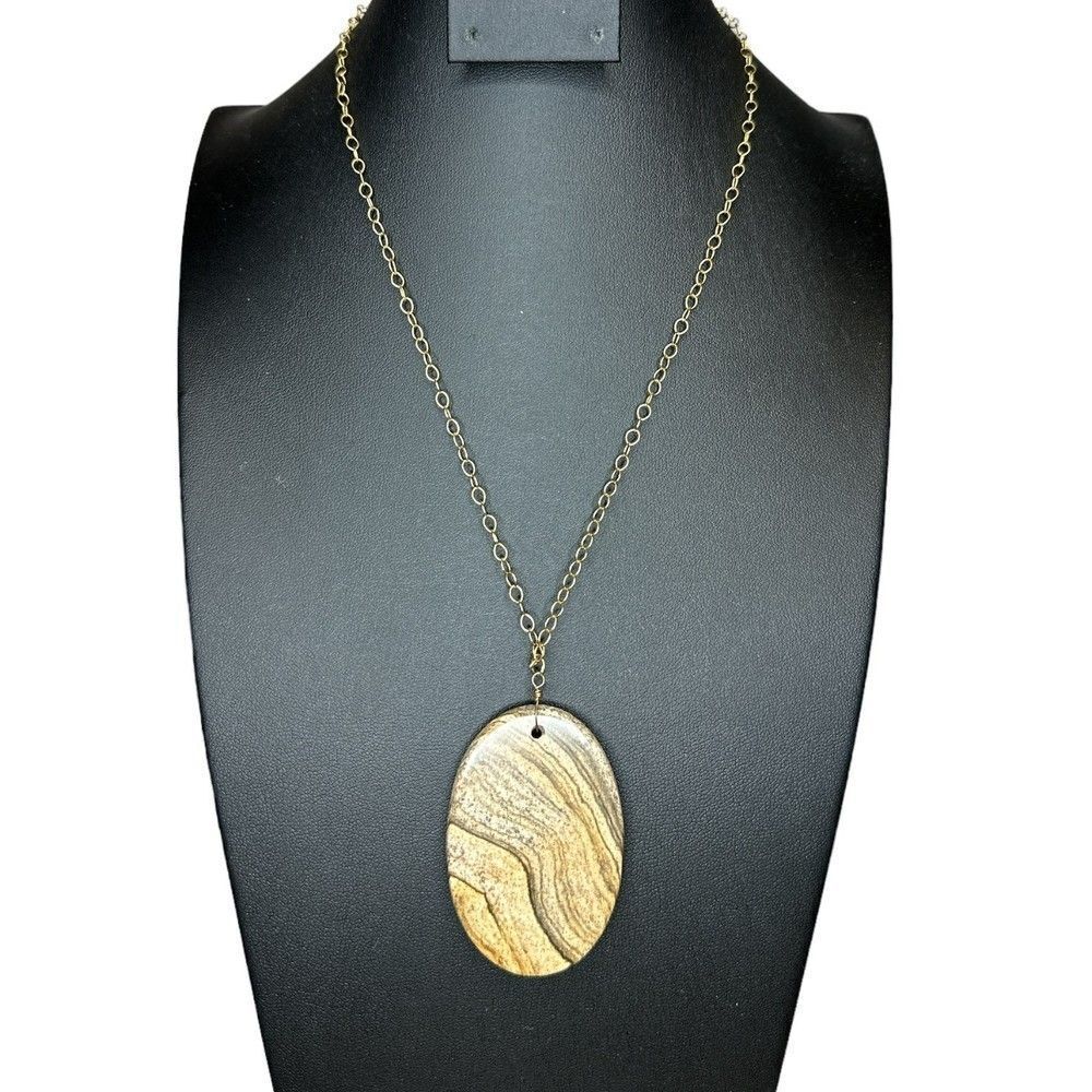 925 Sterling Vermeil Semi-Precious Stone Pendant necklace